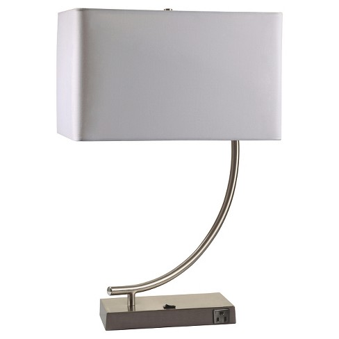 22.5" Modern Metal Table Lamp with Unique Base Silver - Ore International - image 1 of 3