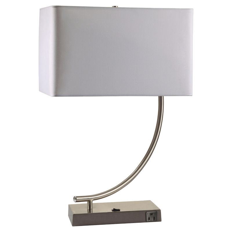 22.5&#34; Modern Metal Table Lamp with Unique Base Silver - Ore International, 1 of 4
