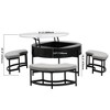 Zeus & Ruta Modern 3-Piece Round Lift-Top Coffee Table with Hidden Storage and Nesting Ottomans - 3 of 4