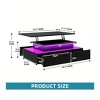 Modern Lift Top Coffee Tables for Living Room, LED Coffee Table with Hidden Storage, Coffee Table with Lifting Top and 4 Drawers - 3 of 4