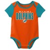 NFL Miami Dolphins Boys' White 3pk Bodysuit - 2 of 4