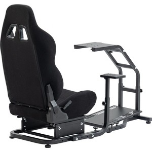 Dardoo Racing Sim Cockpit with Black Seat Adjustable Stand Compatible with Logitech, Thrustmaster & PXN Wheel & Pedal & Shifter Not Included - 1 of 4
