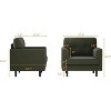 COZONY Linen Upholstered Accent Chair, High Density Foam Reading Lounge Chair for Living Room Bedroom Office - 2 of 4