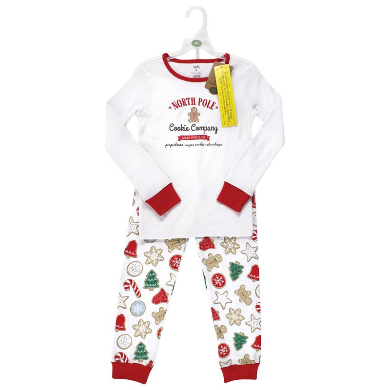 Touched by Nature Infant and Toddler Organic Cotton Tight-Fit Pajama Set, Christmas Cookies, 2 of 5