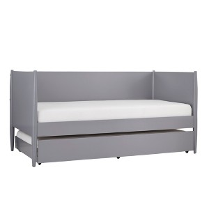 Twin Over Twin Molly Mid Century Wood Daybed and Trundle Gray - Inspire Q