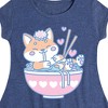 Girls' - Instant Message - Kawaii Ramen Shiba Inu Fit & Flair Cap Sleeve Graphic Dress - 2 of 4