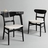 5-Piece Mid-Century Modern Dining Table Set with Faux Wood Tabletop and 4 Upholstered Rubberwood Chairs for Kitchen or Dining Room - 3 of 4