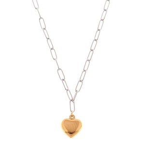 Anna-Kaci Two-Tone Circle and Cross Pendant Necklace with Snake Chain - 1 of 4