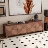 70"-90"Extendable TV Cabinet,Mid Century Lacquered And Real Wood Veneered Entertainment Center With Storage And Adjustable Shelves-Maison Boucle - 2 of 4