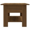 vidaXL Contemporary Coffee Table with Lower Shelf - Brown Oak Engineered Wood Aesthetic Design - 3 of 4