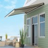 VisioGear Retractable Awning, 13'*10' Patio Awnings with Manual Crank Handle for Deck, Yard, Beige & White, 153.5"*118.1"*59.1" - 2 of 4