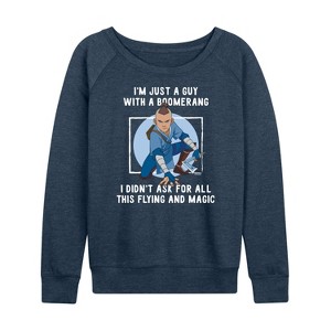 Women's - Avatar: The Last Airbender - Boomerang Guy Lightweight French Terry Wide Neck Long Sleeve Shirt - 1 of 4