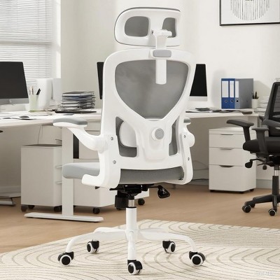 NicBex Ergonomic Mesh Office Chair,Home Office Desk Chair with Flip-Up Arms,Adjustable Lumbar Support,Desk Chair with Headrest for Study Room