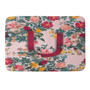 Deny Designs Burcu Korkmazyurek Summer Botanical Monogram Memory Foam Bath Mat - 1 of 4