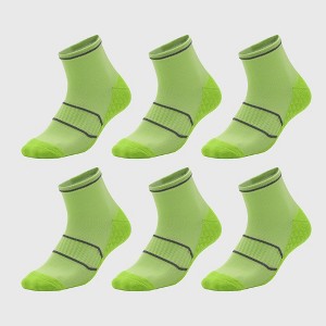 Anna-Kaci Men's 6pk Athletic Ankle Socks with Accents - 1 of 4