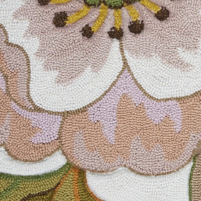 Ivory Floral Handmade Tufted Round XXL Area Rug