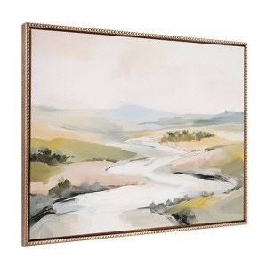 Kate & Laurel All Things Decor 31.5"x41.5" Sylvie Beaded Tranquil Landscape II Framed Canvas by Amy Lighthall Gold - 1 of 4