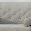 37.75'' Upholstery Club Chair with Button-Tufted Diamond Stitch, Rolled Accent Pillows, and Gold-Tipped Rubberwood Legs - 3 of 4