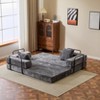 VASIP Chenille Floor Couch Sofa Bed,Convertible Compression Sleeper Sofa with Pillow Back Support, for Living Room, Bedroom,Light Gray - 2 of 4