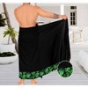LA LEELA Men's Pareo Regular Swimsuits Summer Sarong Long Swim Beach Wrap One Size Leaves, Black - 2 of 4