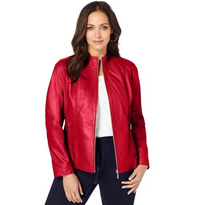 Jessica London Zip Front Leather Jacket