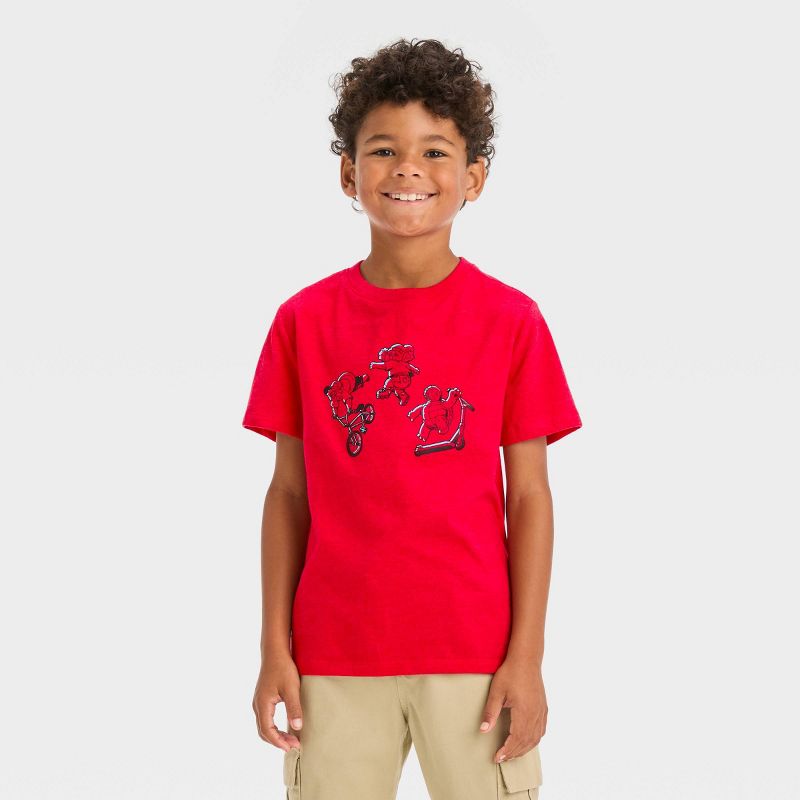 Boys' Short Sleeve Turtle Graphic T-Shirt - Cat & Jack™ Red, 1 of 5
