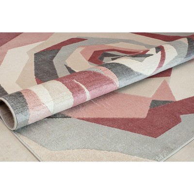 Elizabeth Sutton Black and Pink Floral Synthetic 8' x 10' Area Rug