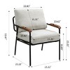 1 PC Natural Wood Armchair,Modern Fabric Upholstered Bedroom Armchair,Kitchen Dining Chair With Back Cushions And Metal Frame-Coolbibila - 4 of 4