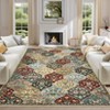 COZONY Washable Area Rug Runner, Non-Slip Low Pile Vintage Floral Carpet Mat for Living Room, Bedroom - 2 of 4