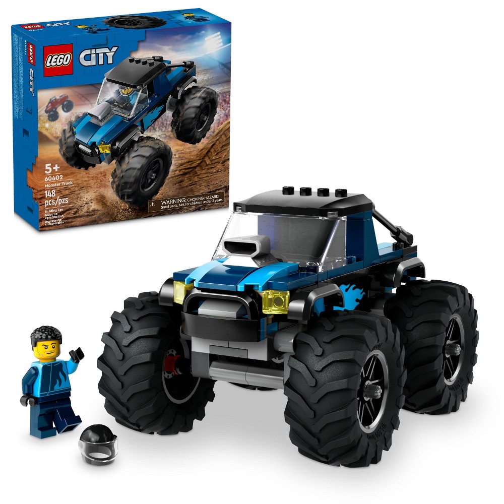Photos - Construction Toy Lego City Blue Monster Truck Off-Road Toy, Mini Monster Truck 60402 