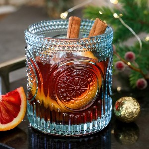 10 oz. Retro Arch Floral Ribbed Glassware - 1 of 4
