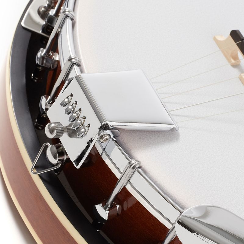 Jameson Guitars Left-Handed 5-String Banjo with 24 Brackets, Closed Solid Back, and Geared 5th Tuner, 5 of 7