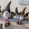 SEVOBAL Christmas Gnomes Set of 4 Holiday Table Ornaments with Plaid Knit Hats Long Beards for Festive Home Decor, Gray, 7.5"*3.1"*14.6" - 3 of 4