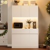 Whizmax 71" Tall Kitchen Pantry Cabinet, Kitchen Hutch Storage Cabinet, Food Pantry Cabinet with Microwave Stand, Adjustable Shelves, Handless Design - 3 of 4