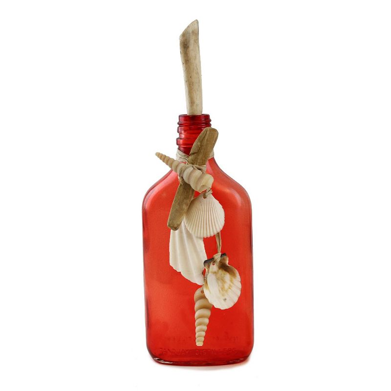 Beachcombers Flat Red Bottle with Shell, 1 of 3