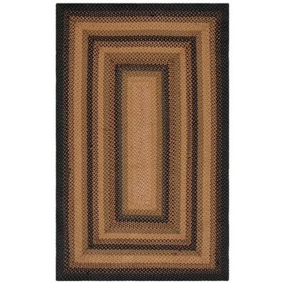 Handmade Gold and Sage Braided Cotton Area Rug, 4' x 6'
