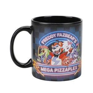 Five Nights At Freddy's Freddy Fazbear's Mega Pizza Plex 16 oz Black Ceramic Mug - 1 of 4