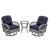 SKRAN Set of 3 Outdoor Patio Chairs, 360 Degree Swivel Rocker Patio Conversation Set with Thickened Cushions and Coffee Table for Backyard - 2 of 4