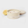 3-Wick 14oz Matte Textured Ceramic Wooden Wick Candle Ivory/Citron and Sands - Threshold™: Soy Wax Blend, Spring Ambiance, 48hr Burn Time - 3 of 3