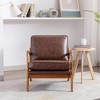 Arm Chair, Living Room Chairs With Solid Wood Frame, Curved Edges, Wooden Legs Modern Accent Upholstered Sofa Chairs For Living Room - 4 of 4