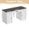 PAKASEPT 58" Desk with Charging Station & Drawer, Wood Executive Desk with 2 Storage Cabinet, Home Office Desk - 2 of 4