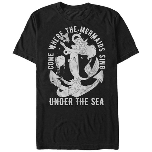 Men's The Little Mermaid Ariel Under The Sea T-shirt - Black