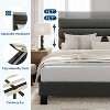 Bed Frame with Adjustable Headboard, Linen Fabric Upholstered and Wooden Slats Support, Heavy Duty Mattress Foundation, No Box Spring Needed - 4 of 4