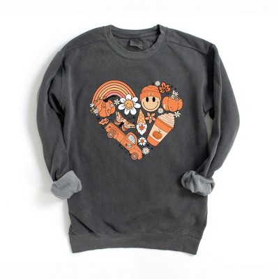 Simply Sage Market Women's  Garment Dyed Graphic Sweatshirt Fall Collage Heart