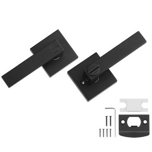 VEVOR Privacy Door Handle, 10 Pack Matte Black Door Lever, Left or Right Handing Reversible Lever with Keyless Lock, 45° Rotation to Open, Black - 1 of 4