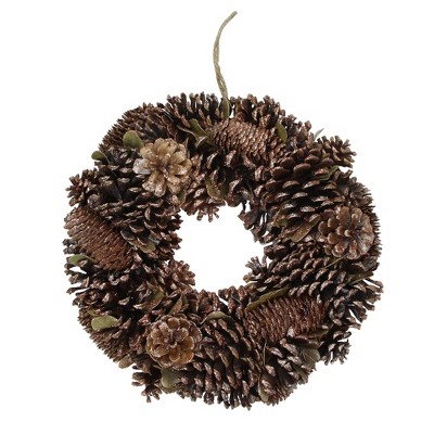 Northlight Brown Assorted Pine Cone Wooden Christmas Wreath - 13-Inch, Unlit