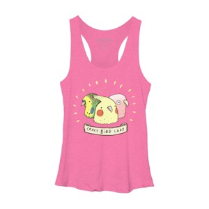 Women's Design By Humans Crazy Bird Lady By SophieCorrigan Racerback Tank Top - 1 of 3