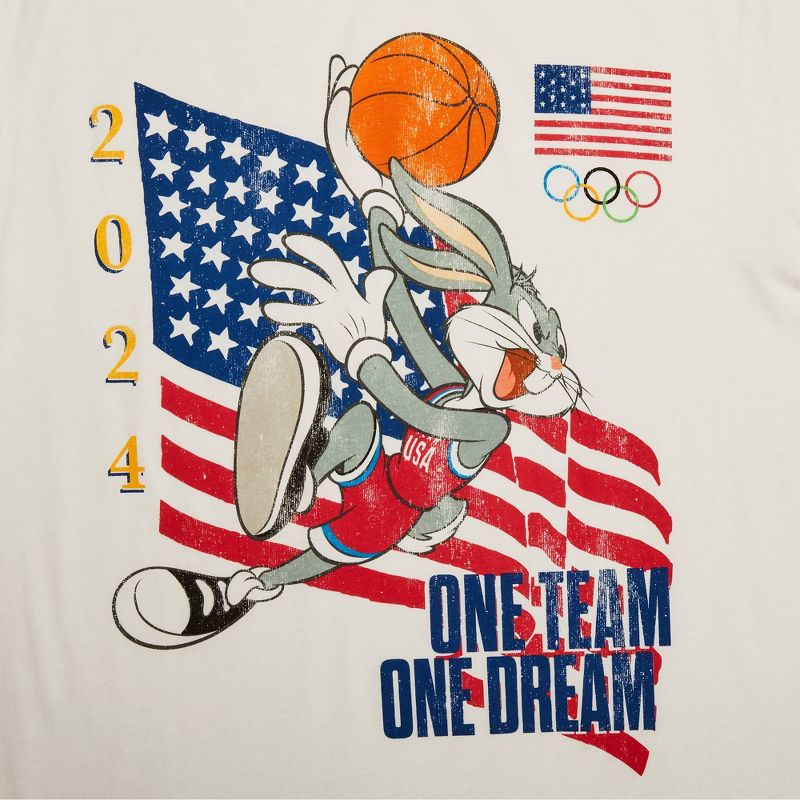 Men&#39;s Looney Tunes Team USA Short Sleeve Graphic T-Shirt - White, 3 of 4