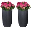 Tall Planter, Square Planter Set of 2, Large Indoor/Outdoor Flower Pots with Drainage Holes, Water Level Monitor & Wheels for Patio, Balcony, Garden - 2 of 4