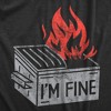 Mens Im Fine T Shirt Funny Dumpster Fire Flaming Garbage Tee For Guys - Crazy Dog Men's T Shirt - 2 of 4